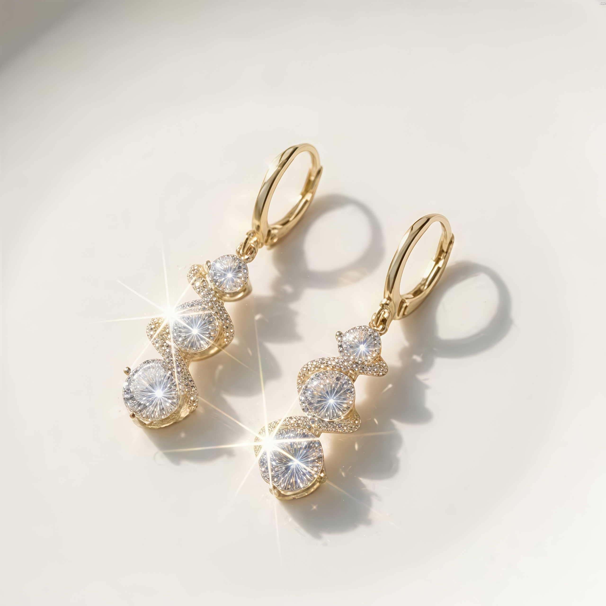 Women's Exquisite Zirconia Stone Earrings for Daily Wear